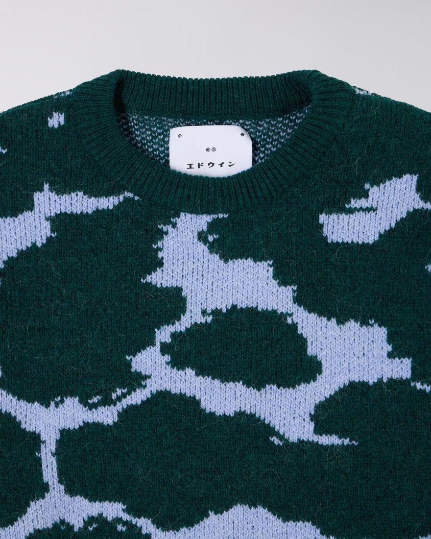 W' Gill Sweater - Light Blue / Green