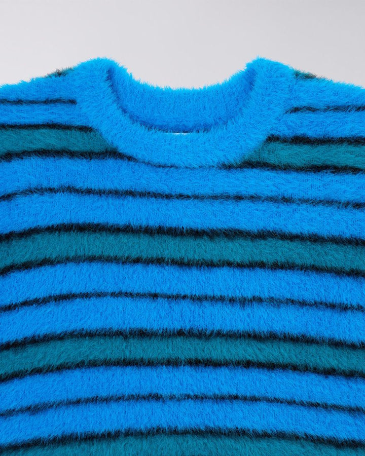Gill Stripe Sweater - Aqua/Black