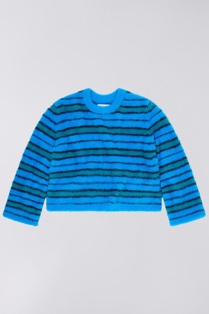 Gill Stripe Sweater - Aqua/Black