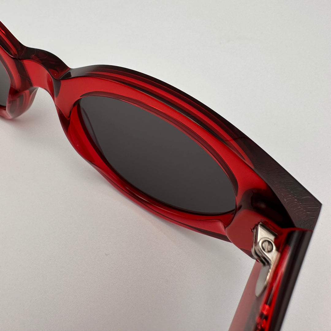 Polly Sunglasses - Red with Grey Solid Lens - Frontiers Woman