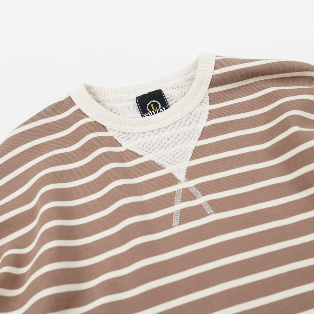 Loop Patch L/S T-Shirt - Mocha Stripe