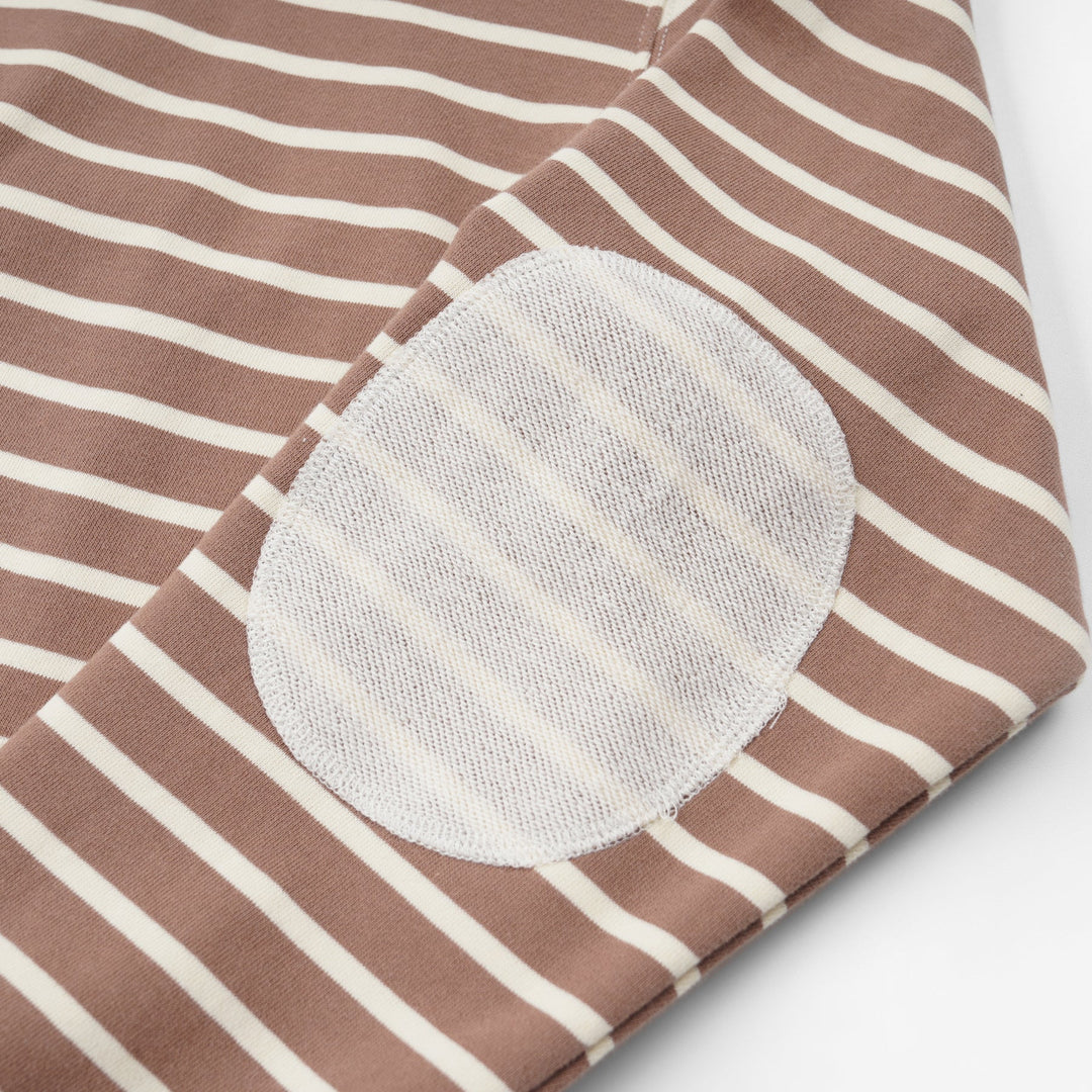 Loop Patch L/S T-Shirt - Mocha Stripe