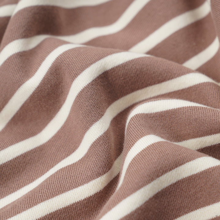 Loop Patch L/S T-Shirt - Mocha Stripe