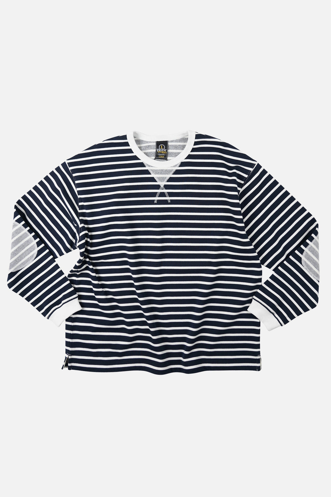 Loop Patch L/S T-Shirt - Navy Stripe