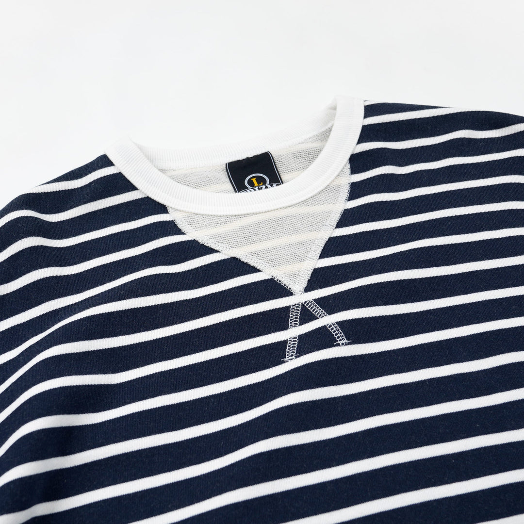 Loop Patch L/S T-Shirt - Navy Stripe