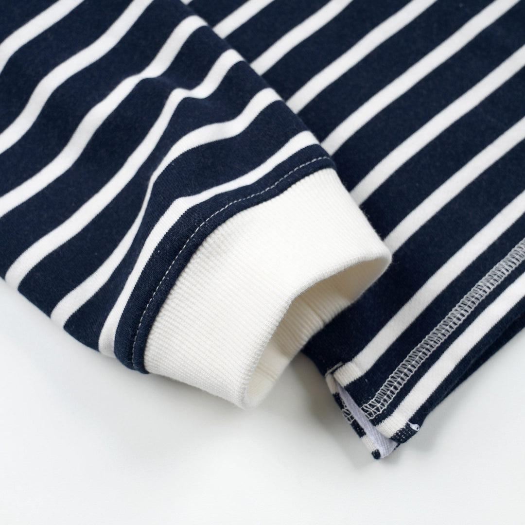 Loop Patch L/S T-Shirt - Navy Stripe