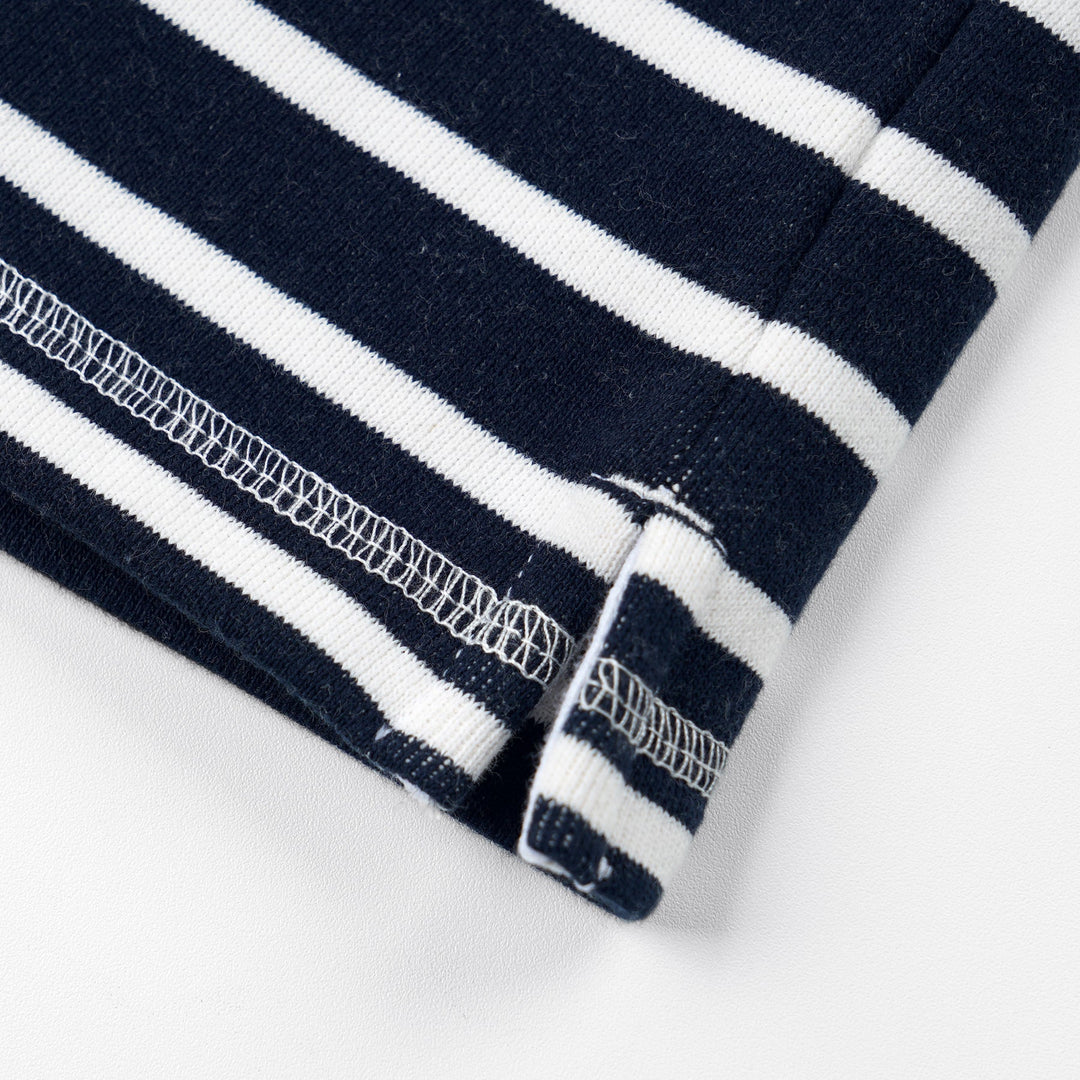 Loop Patch L/S T-Shirt - Navy Stripe