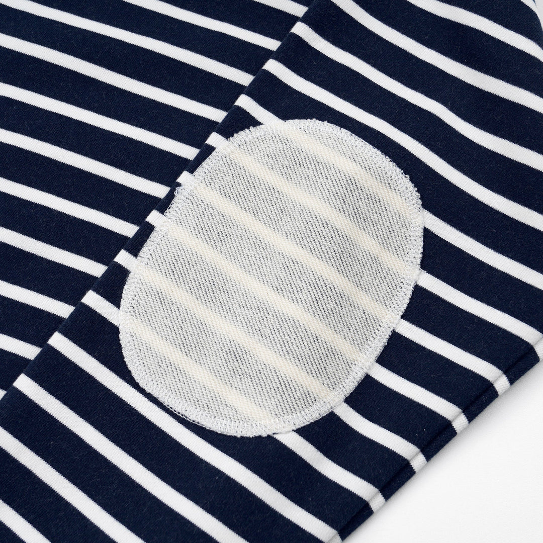 Loop Patch L/S T-Shirt - Navy Stripe