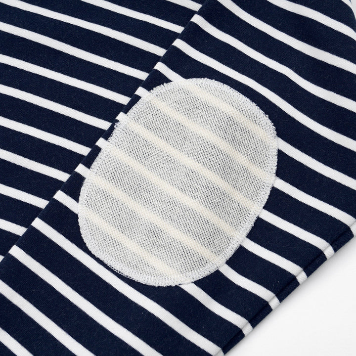 Loop Patch L/S T-Shirt - Navy Stripe