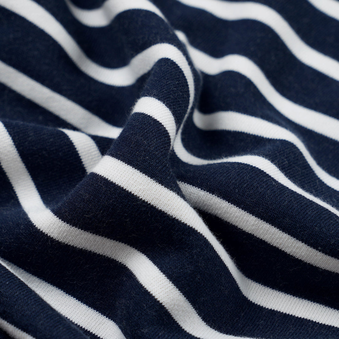 Loop Patch L/S T-Shirt - Navy Stripe