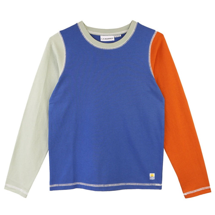 Luca Longsleeve Top - Cobalt Patchwork