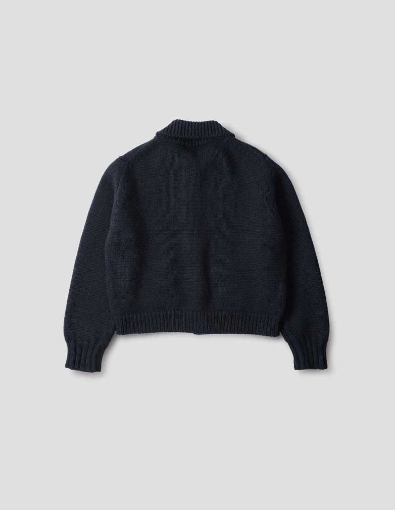 Wool Bomber Cardigan - Ink