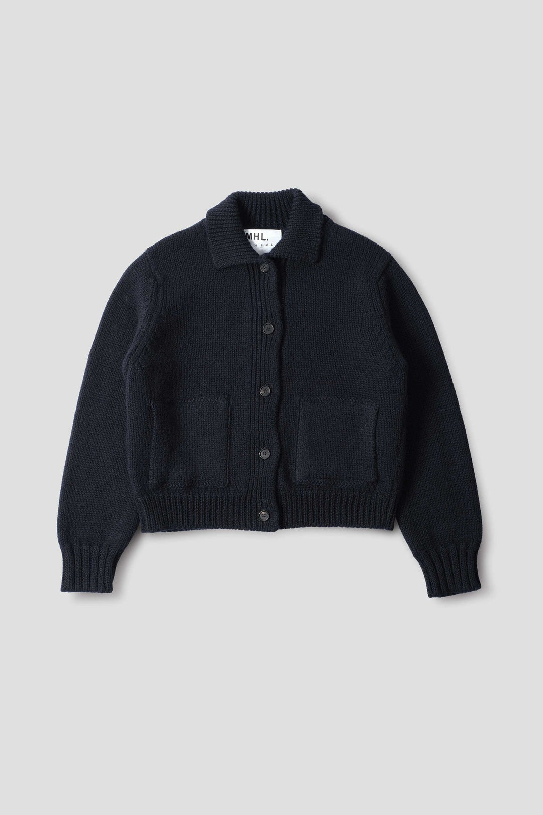 Wool Bomber Cardigan - Ink