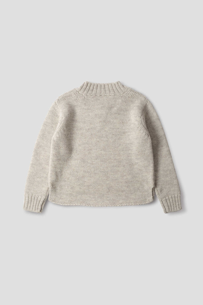 Chunky V Neck Jumper - Limestone