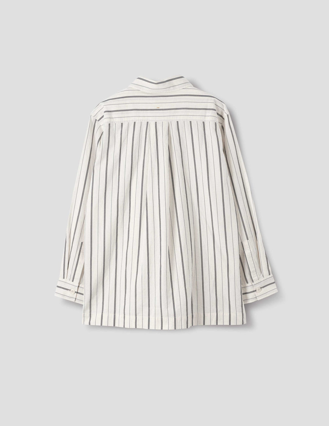 Pull on Japanese Wide Stripe Shirt - Off White/Navy