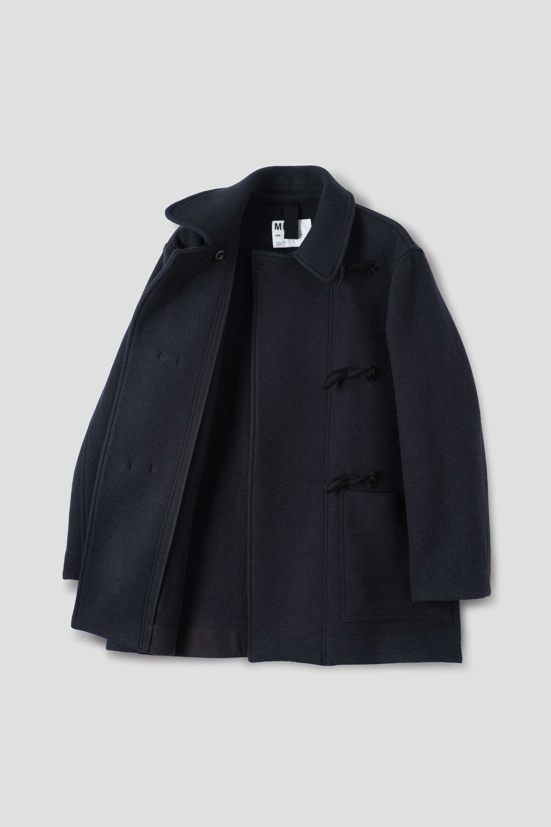 Offset Duffle Coat - Navy Wool