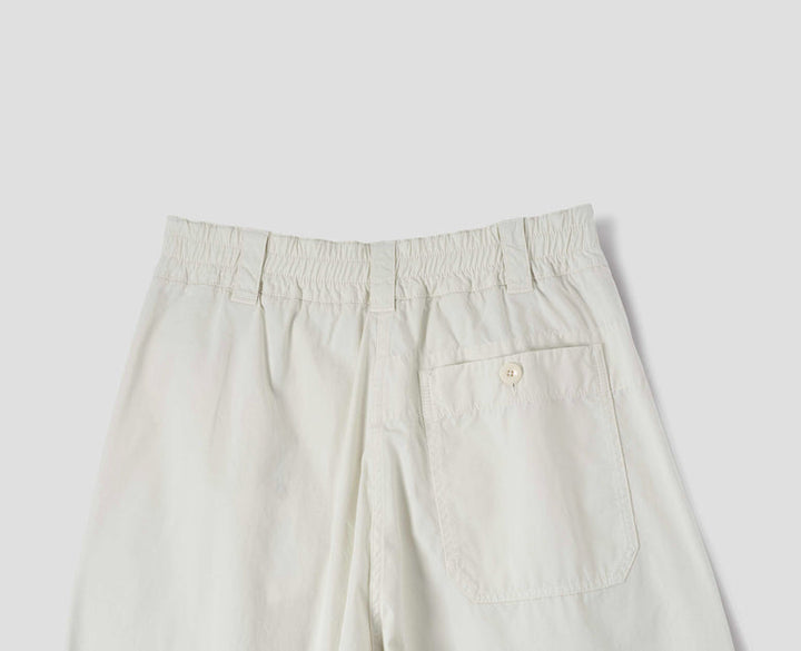 Pleated Culottes Soft Dense Cotton - Chalk