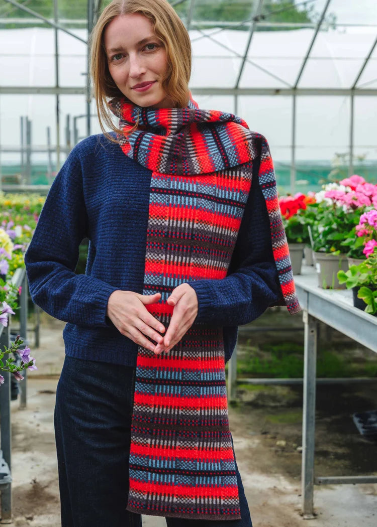 Modern Tartan Scarf - Winter Beach