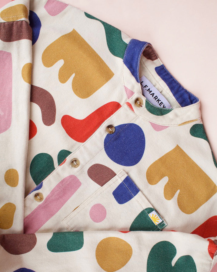 Oversized Chore Coat - Palette Print