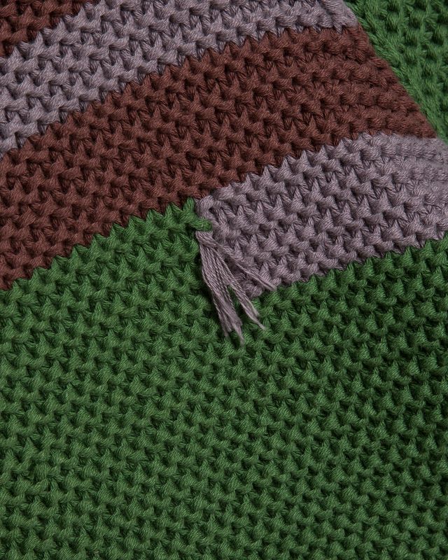 Atomic Cardigan - Green Hand Knit Colour Blocks