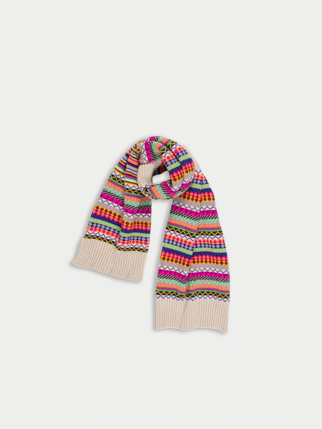 Stripes And Fairisle Scarf - Multi