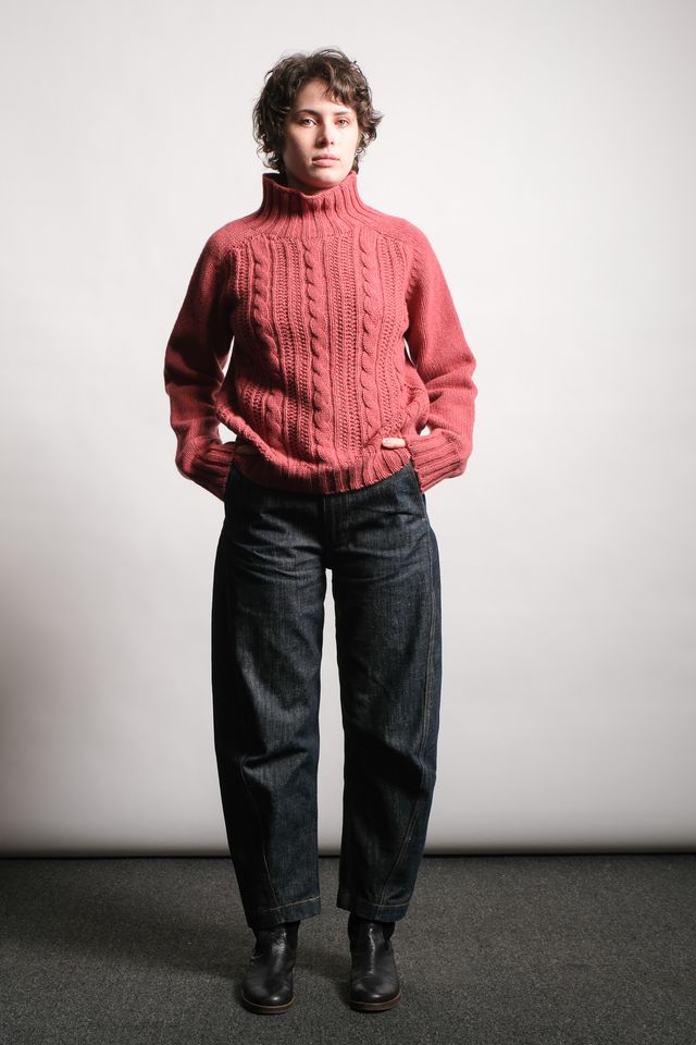 Cable High-Neck Chunky Jumper in Cinder