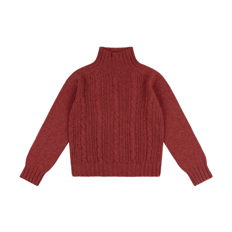 Cable High-Neck Chunky Jumper in Cinder