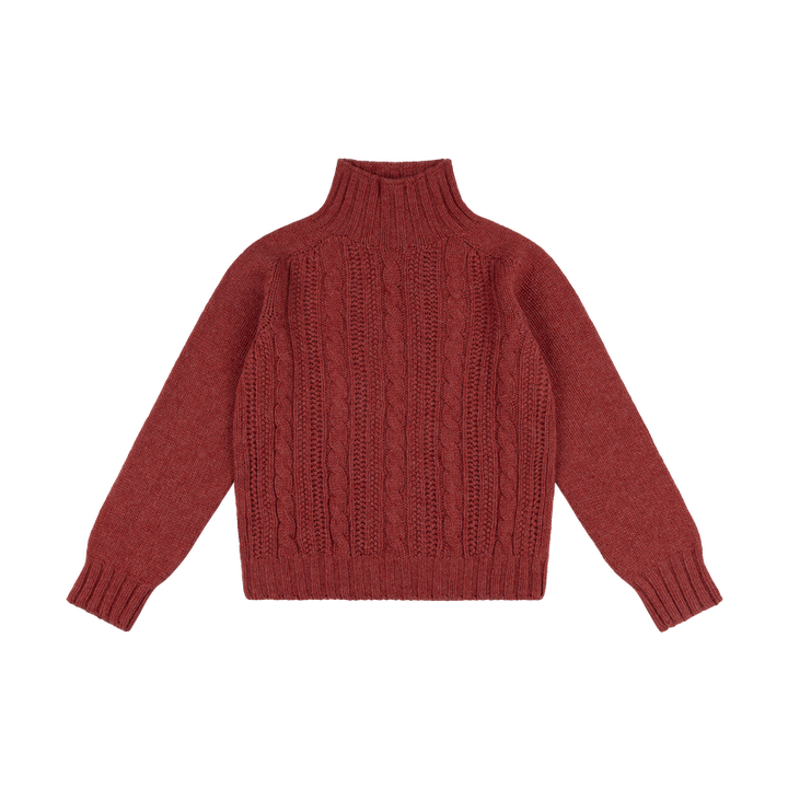 Cable High-Neck Chunky Jumper in Cinder