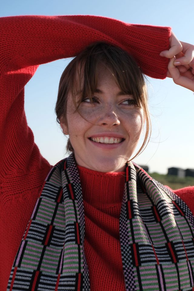 Ladder Scarf - Red Green