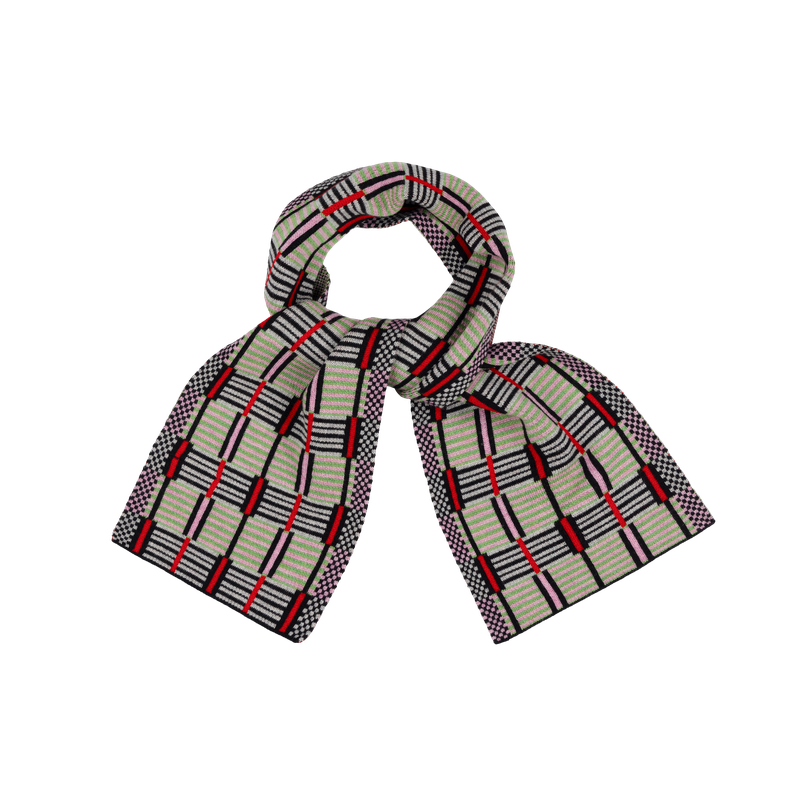 Ladder Scarf - Red Green