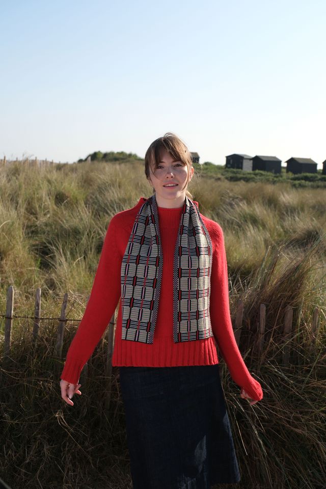 Ladder Scarf - Red Green