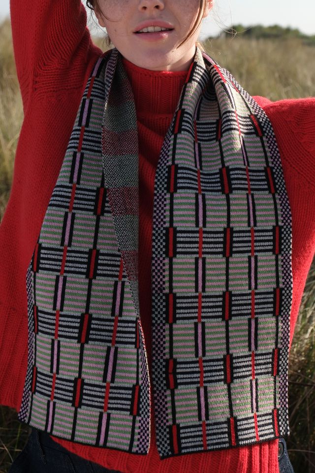 Ladder Scarf - Red Green