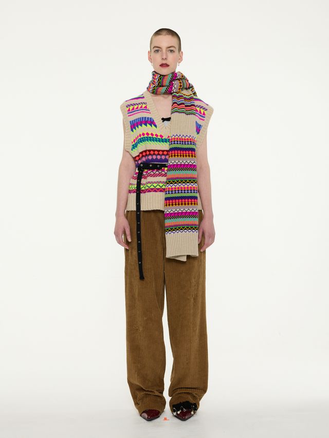 Stripes And Fairisle Scarf - Multi