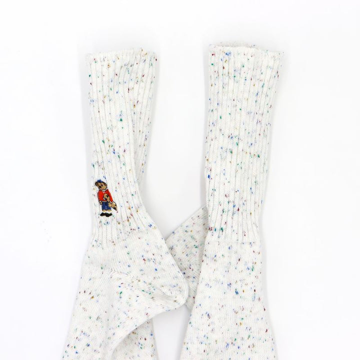 Rostersox - White Ribbed Bear socks