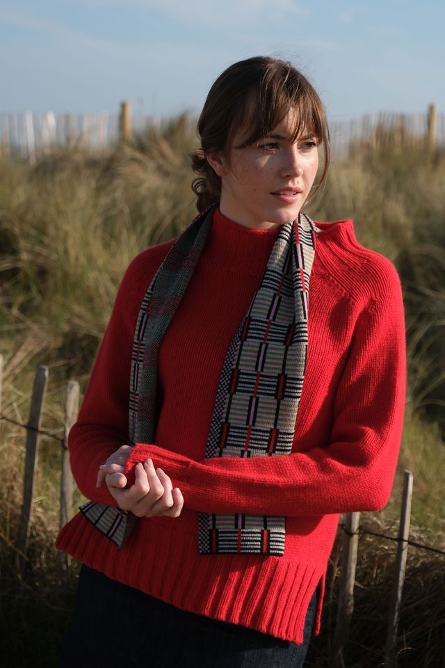 Ladder Scarf - Red Green