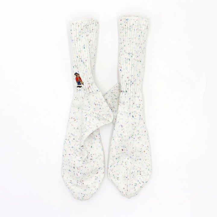 Rostersox - White Ribbed Bear socks