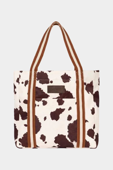 Friesian Canvas Tote - Brown/White - Frontiers Woman