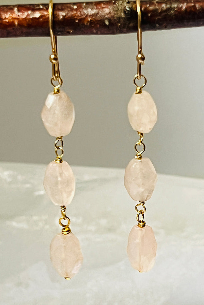 Rose Quartz Drop Earrings