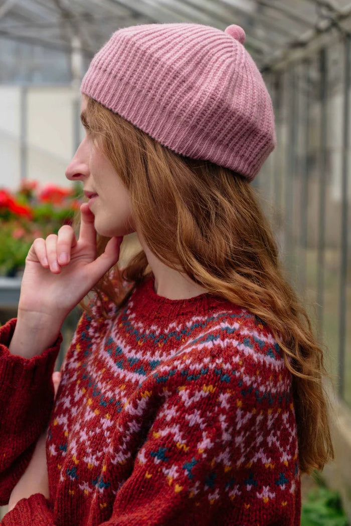 Donegal Chunky Fairisle Yoke Jumper in Rust Fleck