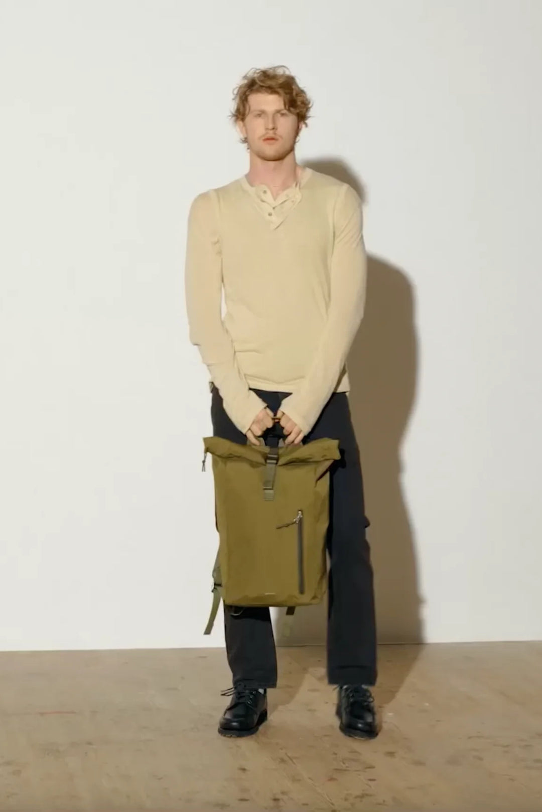 Grid Rolltop Backpack 16" - Olive
