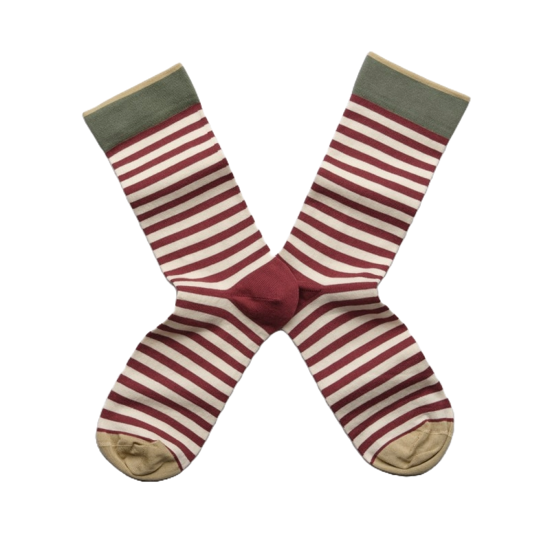 Stripe Old Burgundy Socks