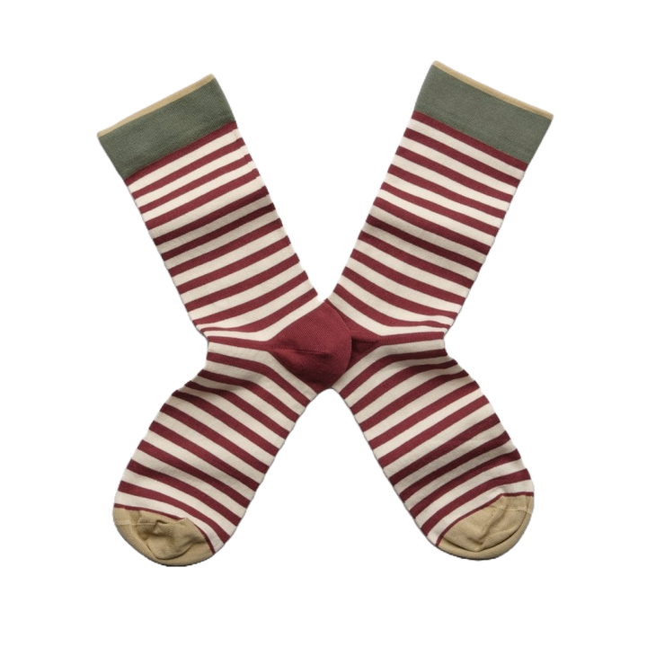 Stripe Old Burgundy Socks