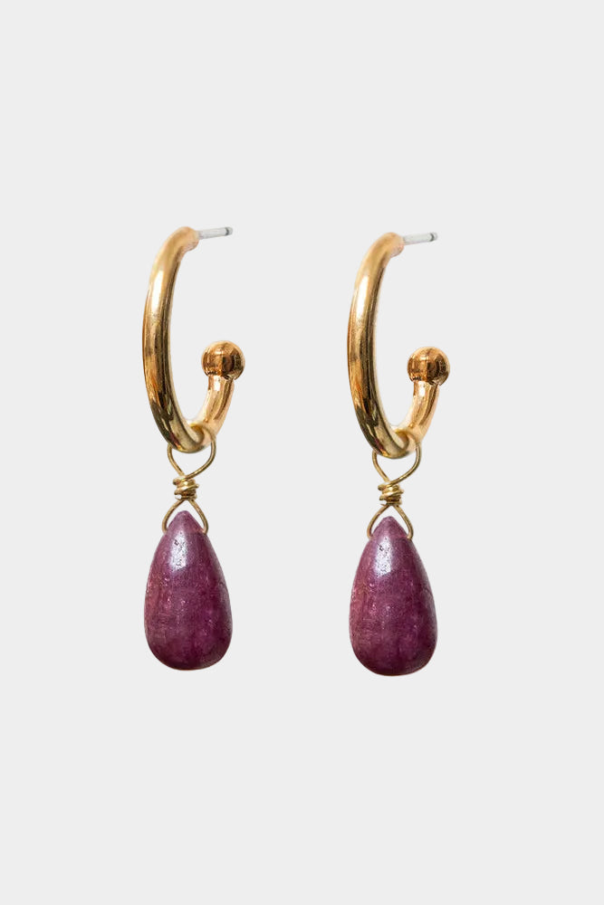 Alexa Creole Earrings With Ruby