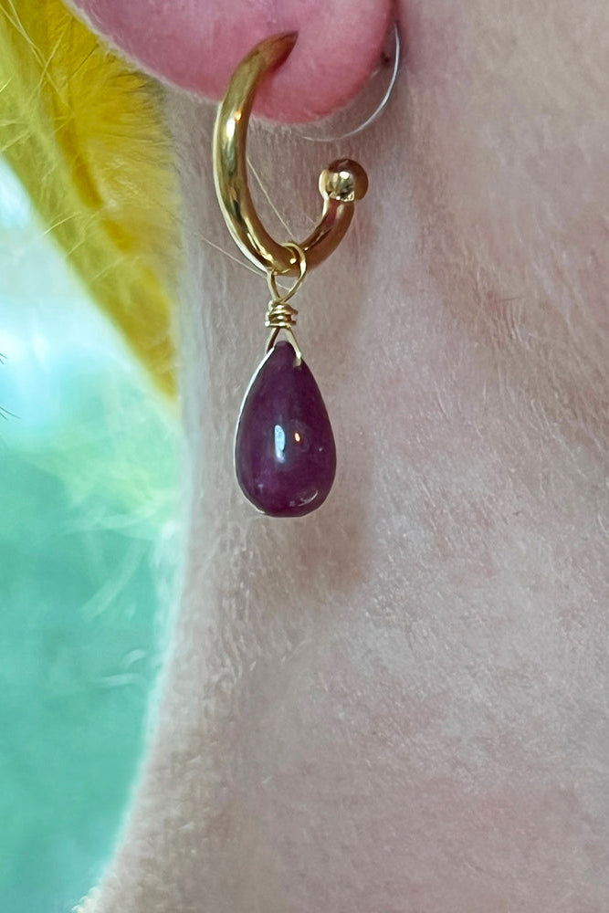 Alexa Creole Earrings With Ruby