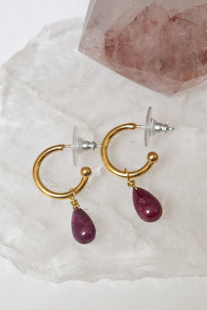 Alexa Creole Earrings With Ruby