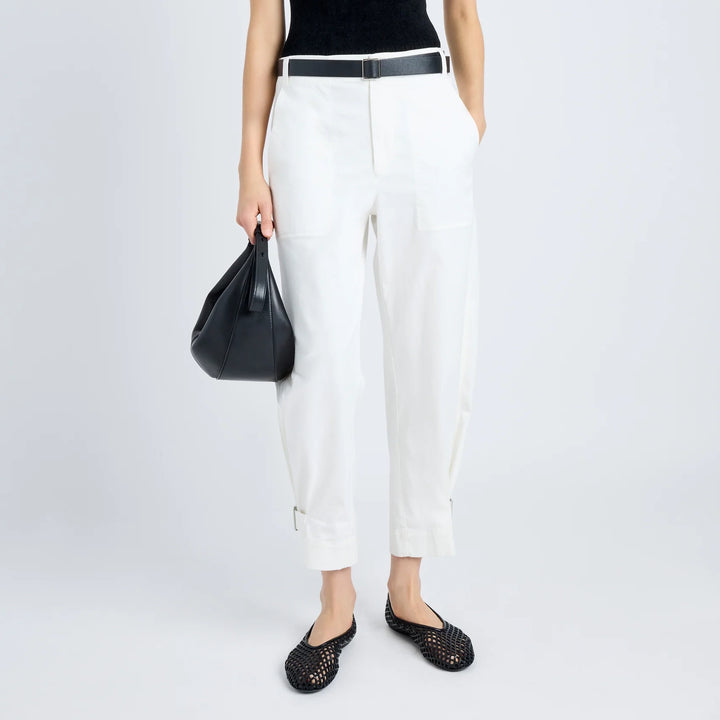 Kay Pant - Alabaster Cotton Twill