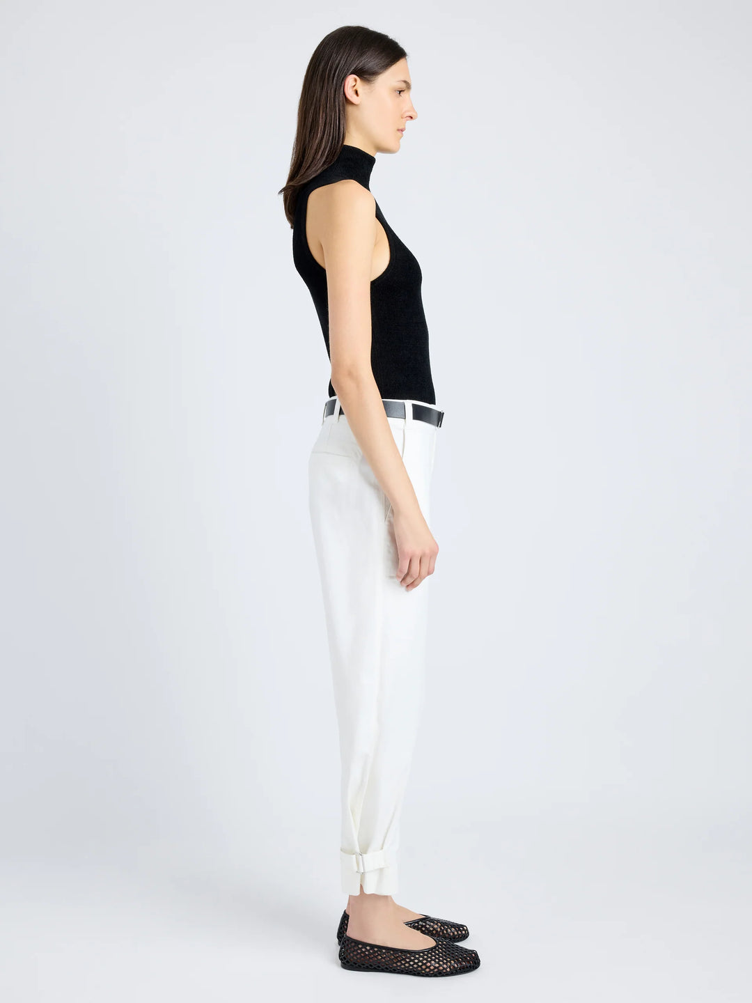 Kay Pant - Alabaster Cotton Twill