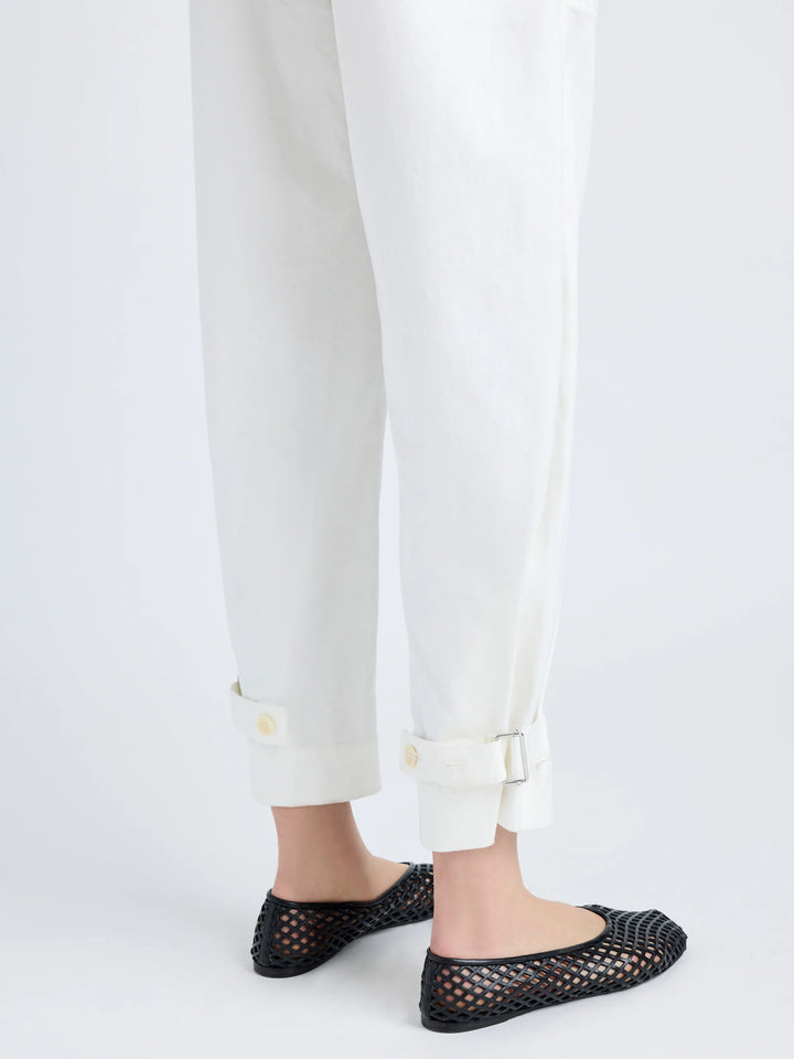 Kay Pant - Alabaster Cotton Twill