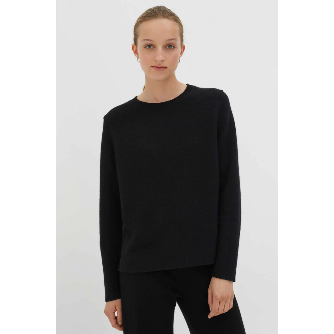 Cashmere Boxy Sweater - Black - Frontiers Woman