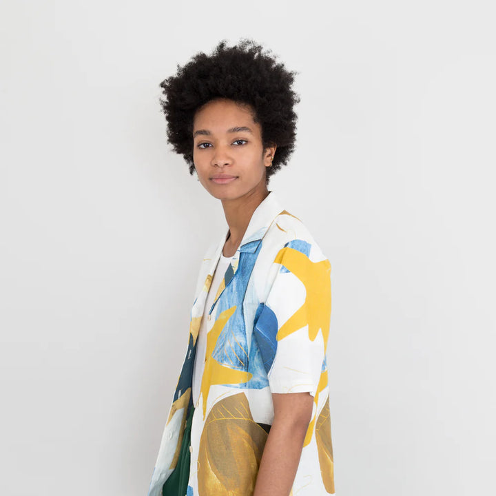 SS Soft Collar Shirt - Void Print Multi - Frontiers Woman